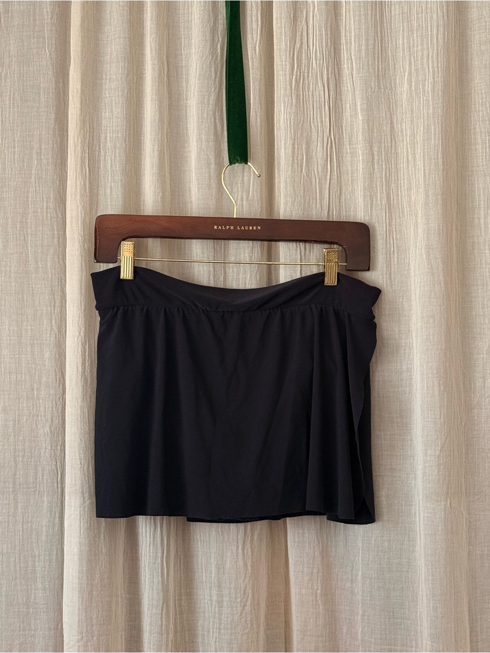 MagicSuit black bikini skirted bottom swim skirt skort beach coverup size 8